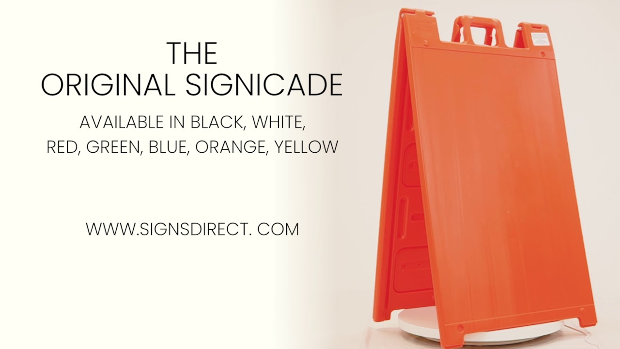 ORANGE Plasticade PORTABLE SANDWICH BOARD STYLE A-FRAME ORIGINAL SIGNICADE 130 from Signs Direct