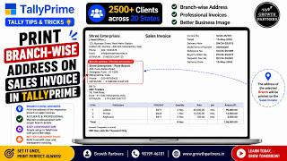 Print branch - wise Address on Sales Invoice in TallyPrime - Hindi