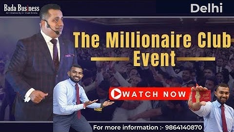 TMC - The Millionaires Club | Bada Buisness | Delhi Event | Dr Vivek Bindra