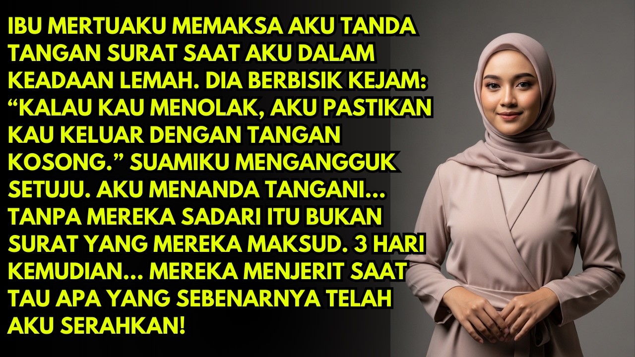 IBU MERTUA PAKSA TANDA  TANGAN SURAT UNTUK MEREBUT HARTAKU,DAN MENGANCAM AKAN MENGUSIRKU