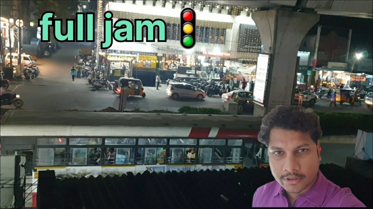 Hyderabad Metro Area Full Traffic Jam 🚦 Busy Night Road