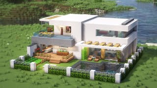 Minecraft: How To Build a Modern House Tutorial(#31) | 마인크래프트 건축, 모던하우스, 인테리어
