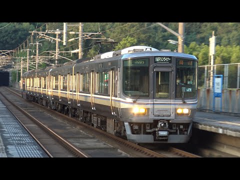 4K】JR瀬戸大橋線 快速マリンライナー223系電車+5000系電車 木見駅通過