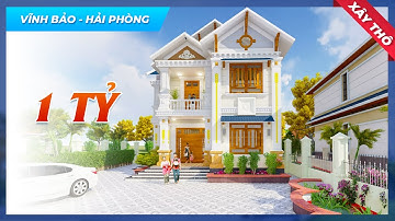 Mê Mẩn Mẫu Biệt Thự 2 Tầng Mái Thái Tân Cổ Điển Đẹp Xây Thô 1 TỶ Tại Huyện Vĩnh Bảo TP Hải Phòng