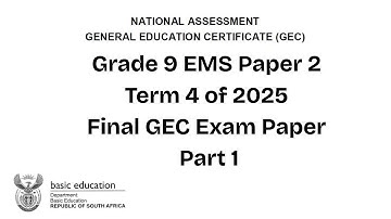 Grade 9 EMS P2 | GEC Final Exam Paper 2025 | All Topics Covered | Part 1