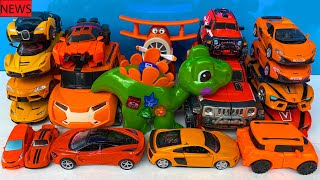 HelloCarbot Tobot Miniforce orange collection, Mini Robot&Optimus Prime attack dinosaurs in the cave