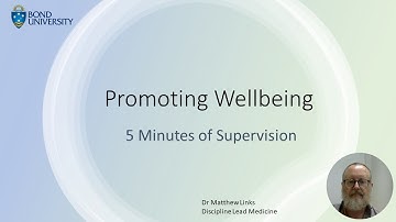 Promoting wellbeing:  5 minutes of supervision
