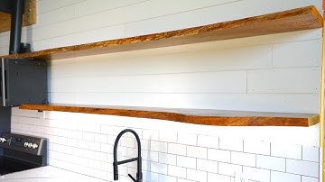 DIY Live Edge Floating Kitchen Shelf Installation!