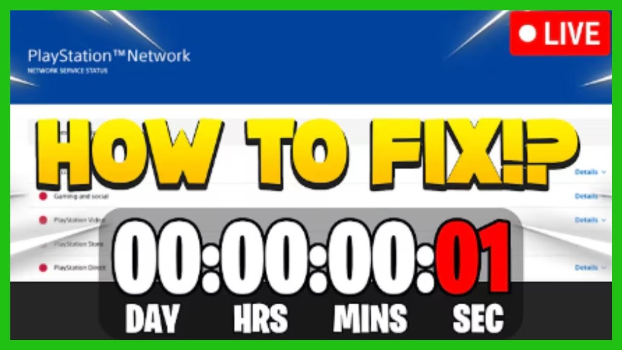 🔴 PLAYSTATION NETWORK DOWN 🔴 INFO - How To Fix PlayStation Servers Down ...