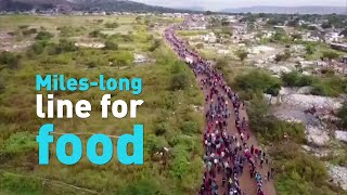 Thousands queue for food in South Africa