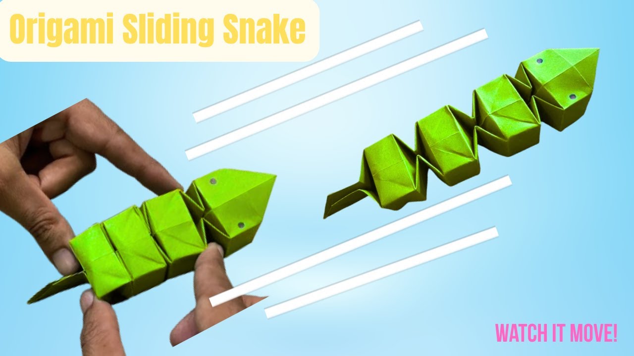 Origami Sliding Snake 🐍 | Fun & Easy Moving Paper Toy | DIY Origami Craft for Kids |