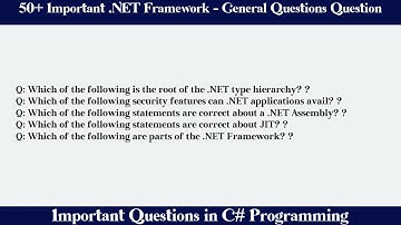 MCQ Questions .NET Framework - General Questions with Answers