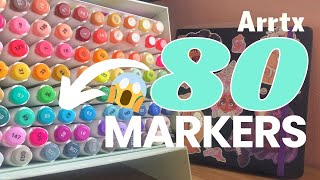 ☆ Arrtx 80 ALCOHOL MARKER REVIEW + Let's fill a sketchbook Spread ☆