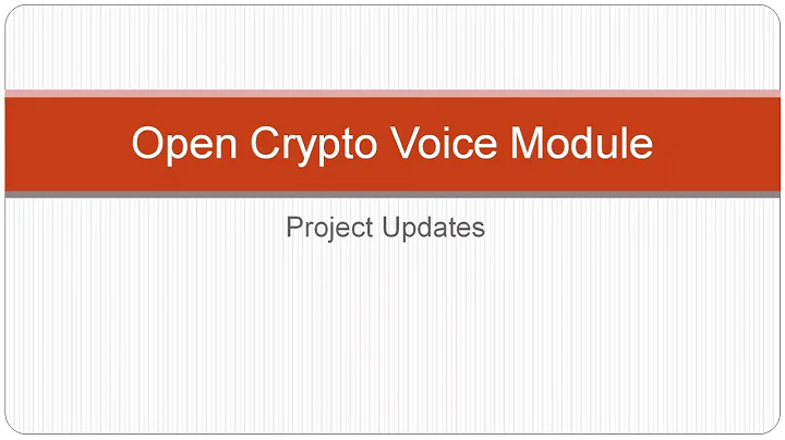 Crypto Voice Module Project Updates (Encrypted Digital Voice)