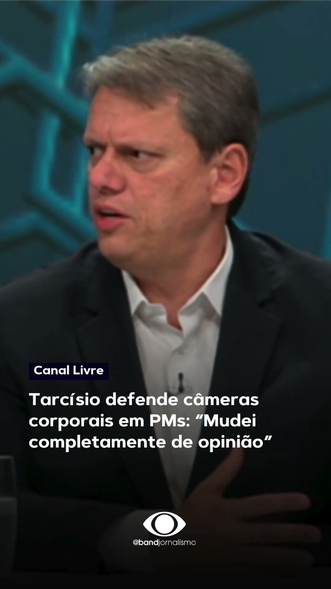 Tarcísio defende câmeras em PMs: “Mudei completamente de opinião” #shorts