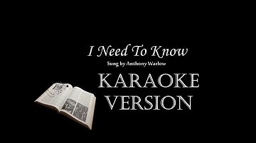 Anthony Warlow - I Need To Know Karaoke Jekyll and Hyde Musical