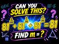 Find m If You’re Smart Enough 😏 | Only Geniuses Can Solve This Exponential Equation| Math Olympiad