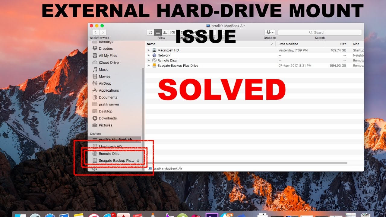 Unable To Mount External Hard Drive On Mac Solved Youtube