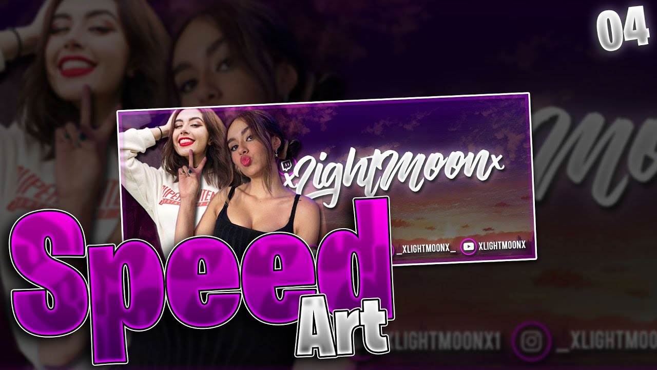 SpeedArt #04 [Header - Twitch] | Para xLightMoonx - YouTube