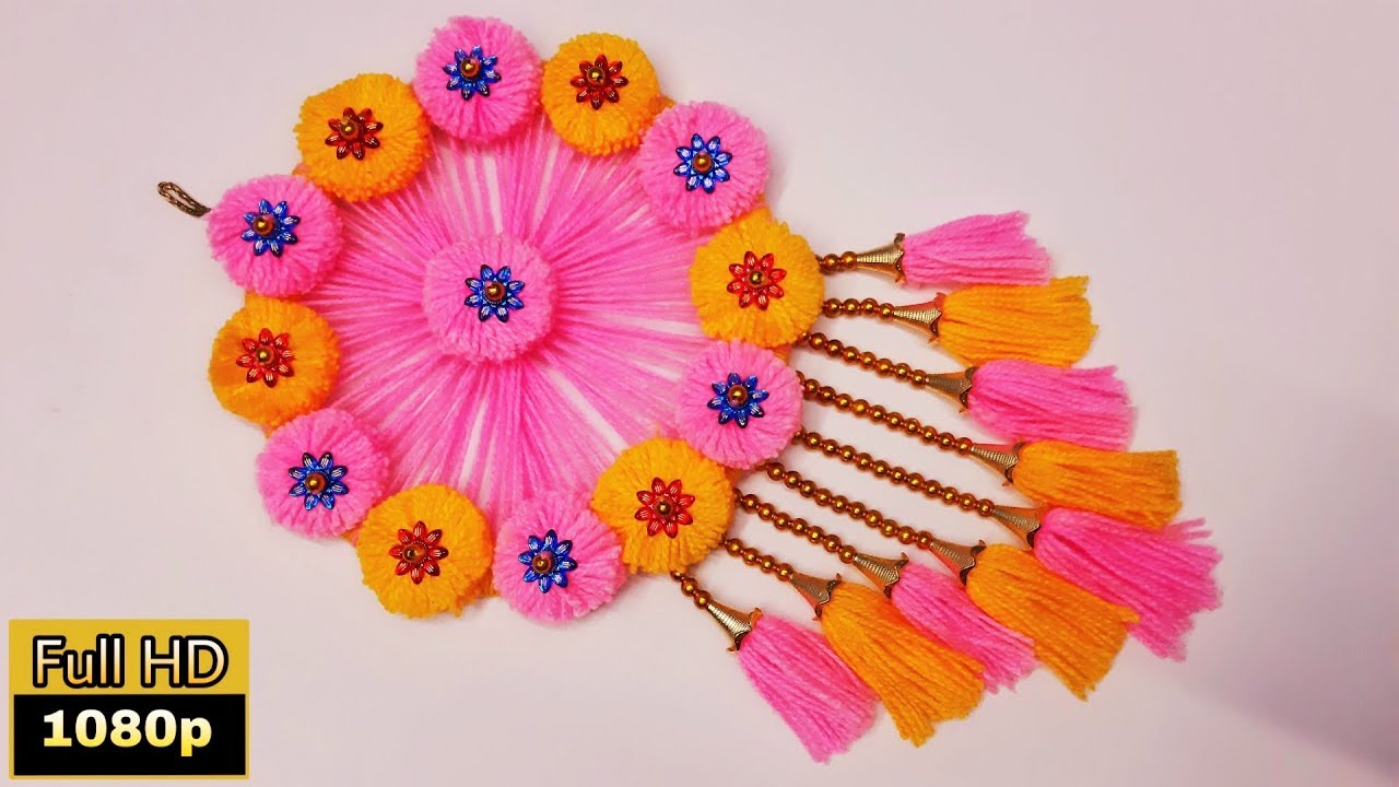 Diy easy woolen flower wall hanging | woolen showpiece design | Woolen Showpiece Making Ideas | DIY - YouTube diy-easy-woolen-flower-wall-hanging-woolen-showpiece-design-woolen-showpiece-making-ideas-diy-youtube