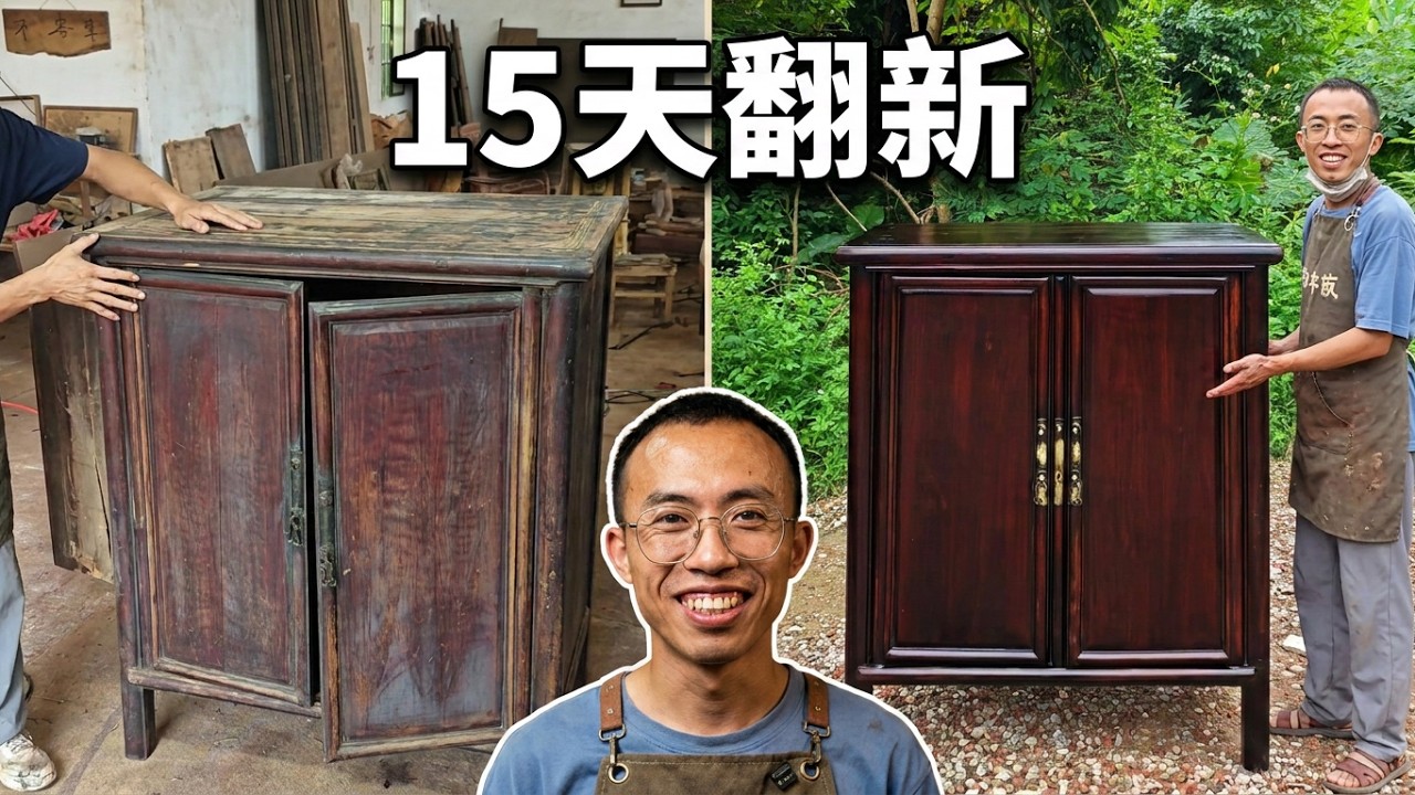 15天的维修，把一张别人嫌弃的老柜子，修复成了买不起的样子！#解压