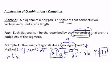 Application of Combinations - Diagonals