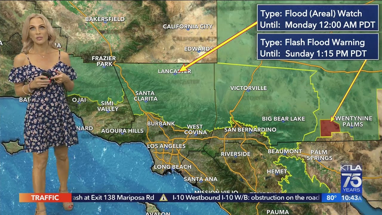 Flood watch and warnings issued for Sunday storms - YouTube