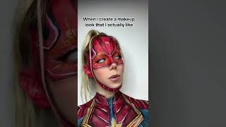CAPTAIN MARVEL 🤯 #creativemua #makeupartist #artisticmua #captainmarvel #marvelmakeup#marvel