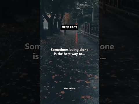 Sometimes being alone