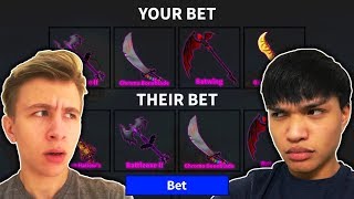 CHROMA BONEBLADE vs BATWING 1V1 BET! (Roblox Murder Mystery)