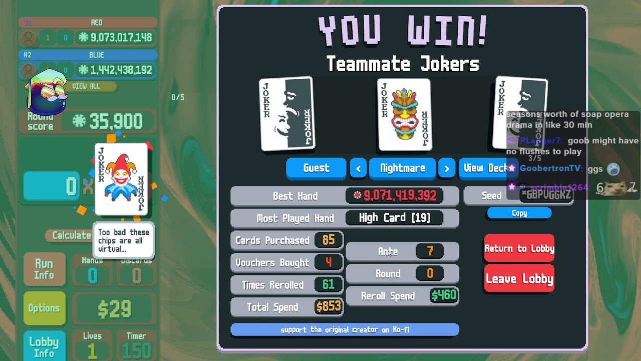 2v2 with @NightmareBalatro