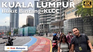 [4K 60fps HDR] KUALA LUMPUR | Bukit Bintang - KLCC streets walk | May 2024 - Malaysia Walking Tour