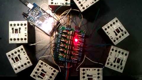 Arduino driving 8 contactors with 24 volt driver board 2