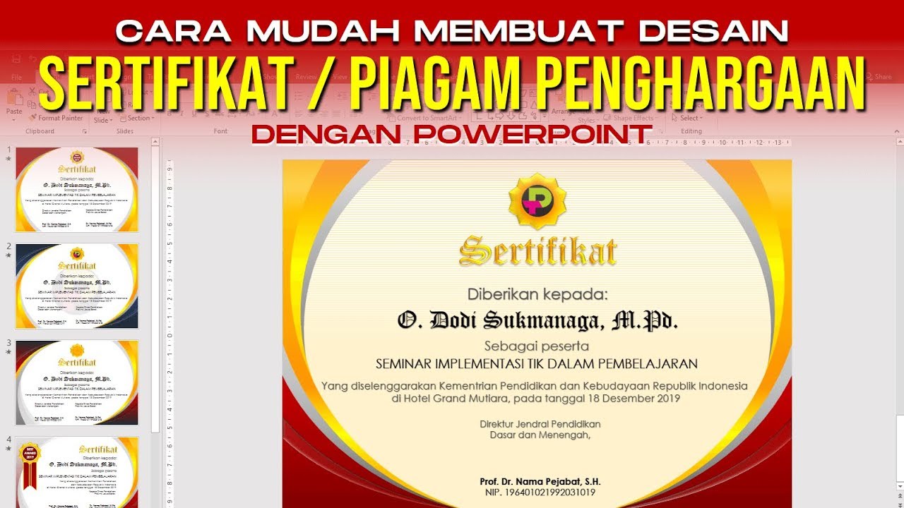  Cara  Mudah Membuat  Desain  Sertifikat Piagam Penghargaan 