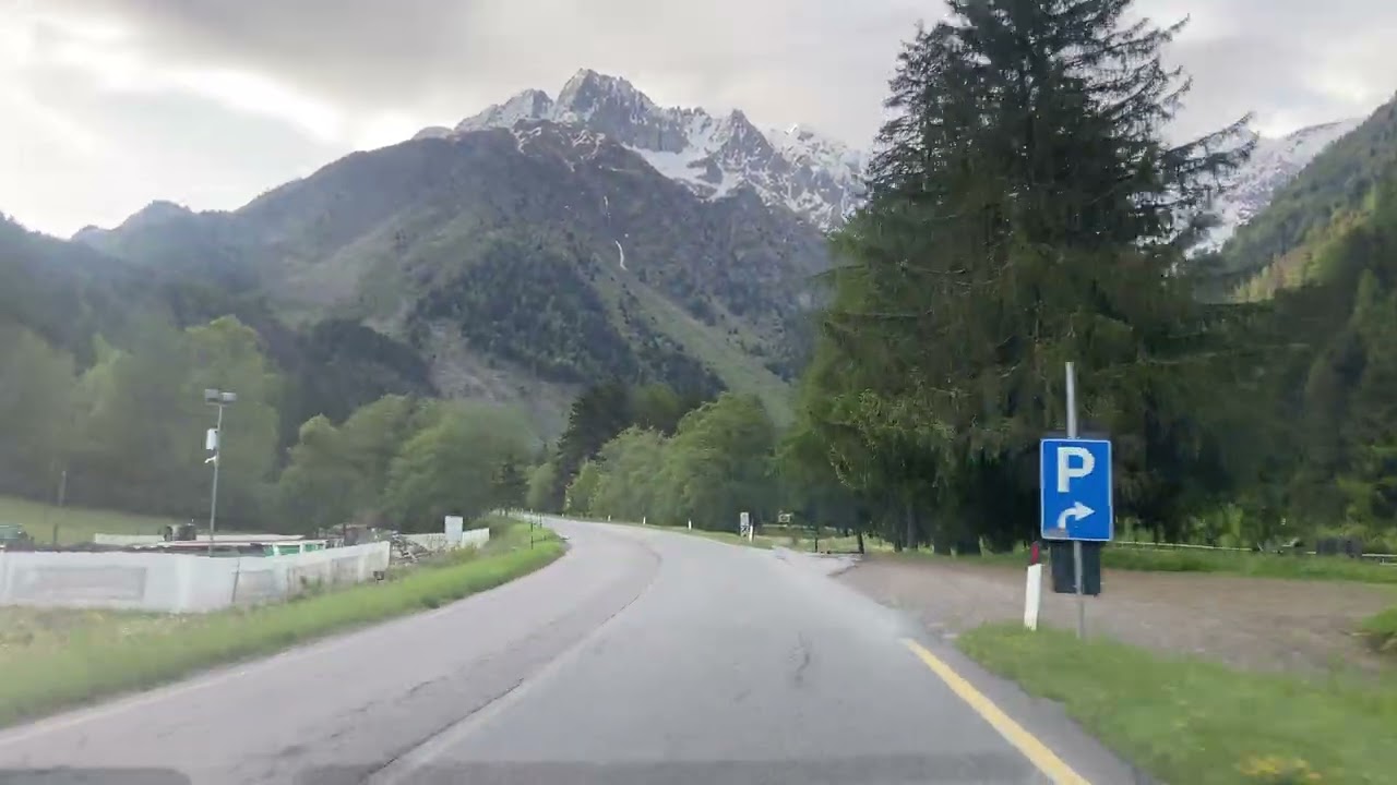 Driving through Passo del Tonale in the Lombardy region to Trentino.
