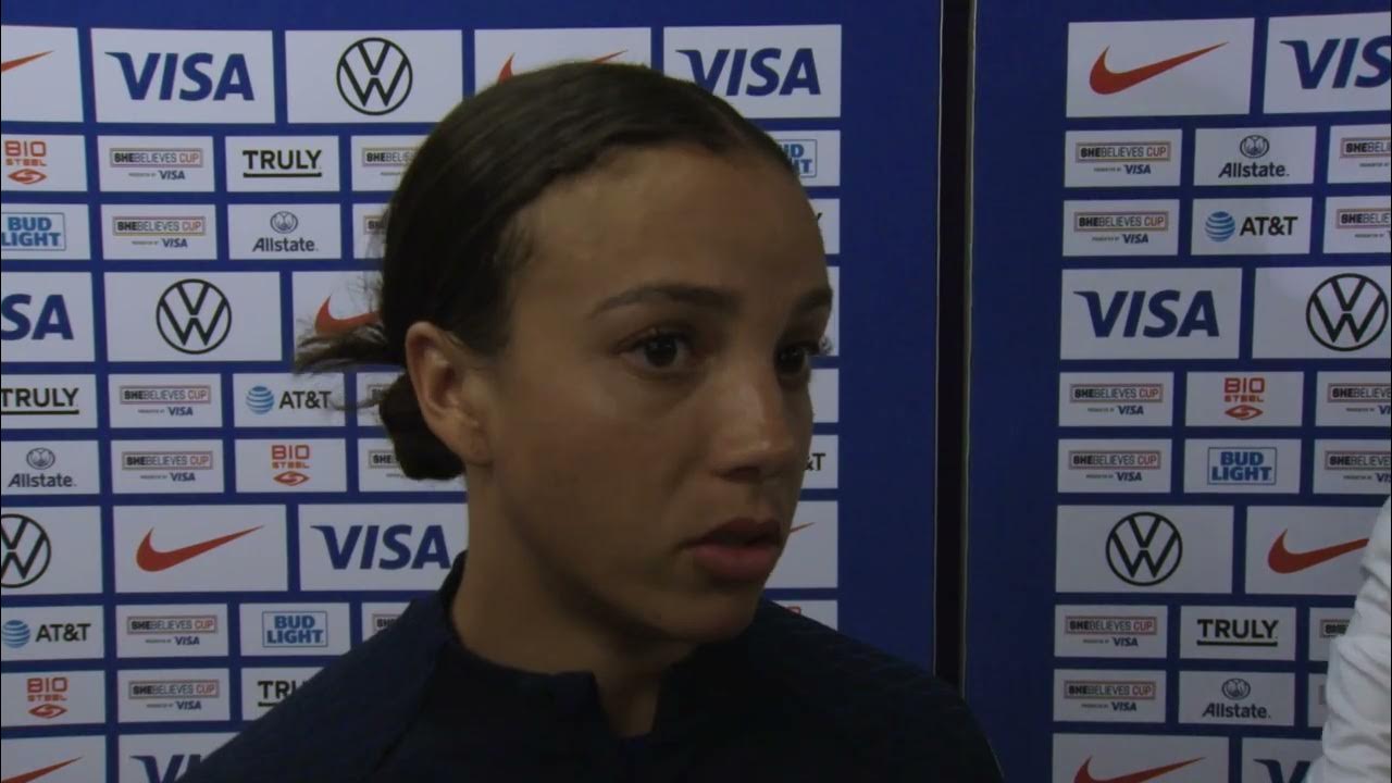 USWNT Forward MALLORY SWANSON postgame; Team USA beat Canada to open