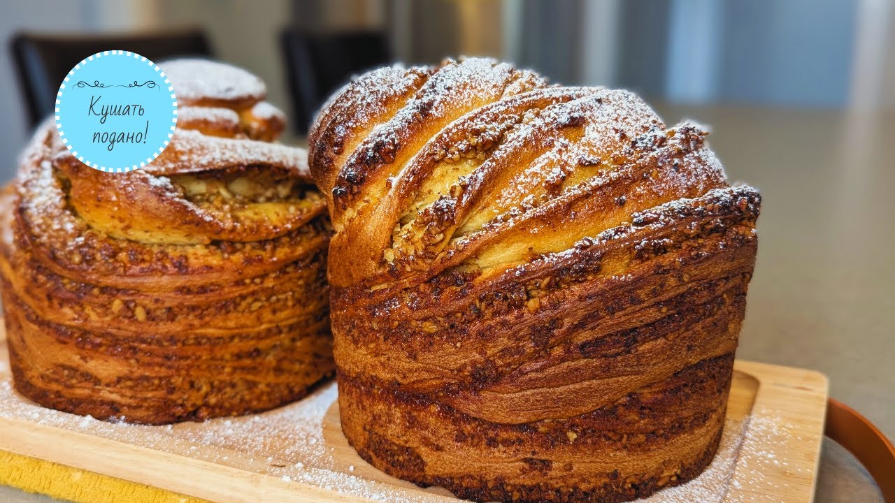 Пасхальный кулич краффин на ЛМ или пшеничной закваске. Мягкий, тяжелый, влажный, c ореховой начинкой