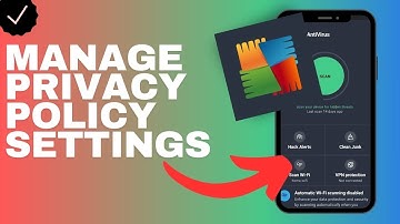 How to manage the privacy policy settings in the AVG Antivirus app?