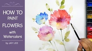 Watercolor Flower Painting with Wet into Wet Technique