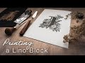 How to Make a Lino Print | Printing the Block with or without a Press.