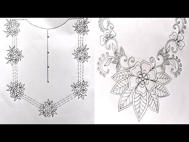 Arabic Neck Embroidery Designs Dresses 217