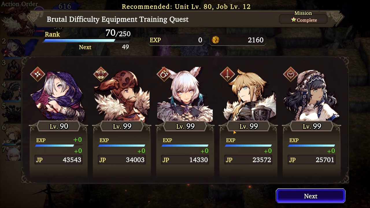 FFBE WOTV Equipment Training Quest Brutal Difficulty with NO UR Units