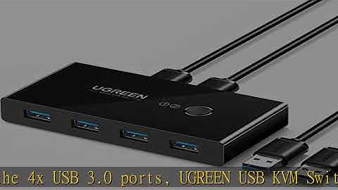 UGREEN USB 3.0 Switch Selector 2 Computers Share 4 USB 3.0 Ports KVM Switcher USB for PC Laptop Key