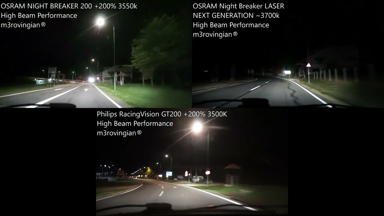 Echte +200% ? OSRAM Night Breaker 200 - PHILIPS RacingVision GT200 Halogen  Vergleichstest 