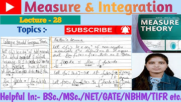 |Lec-28|Lebesgue bounded convergence theorem|Fatou