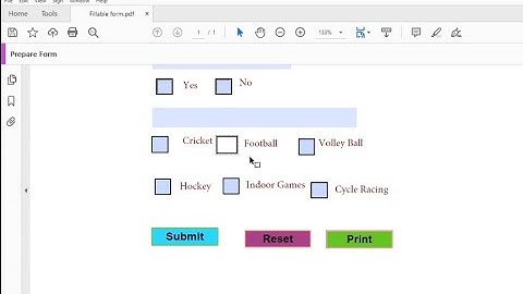 How to add Reset, Print and submit Buttons free in Adobe Acrobat Pro