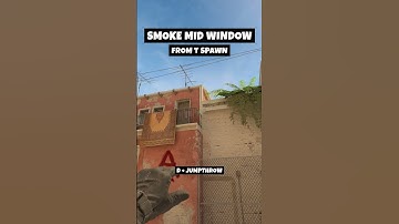 HOW TO SMOKE MID WINDOW from T SPAWN on Mirage (CS2)  #cs2 #counterstrike2 #cs2clips #shorts