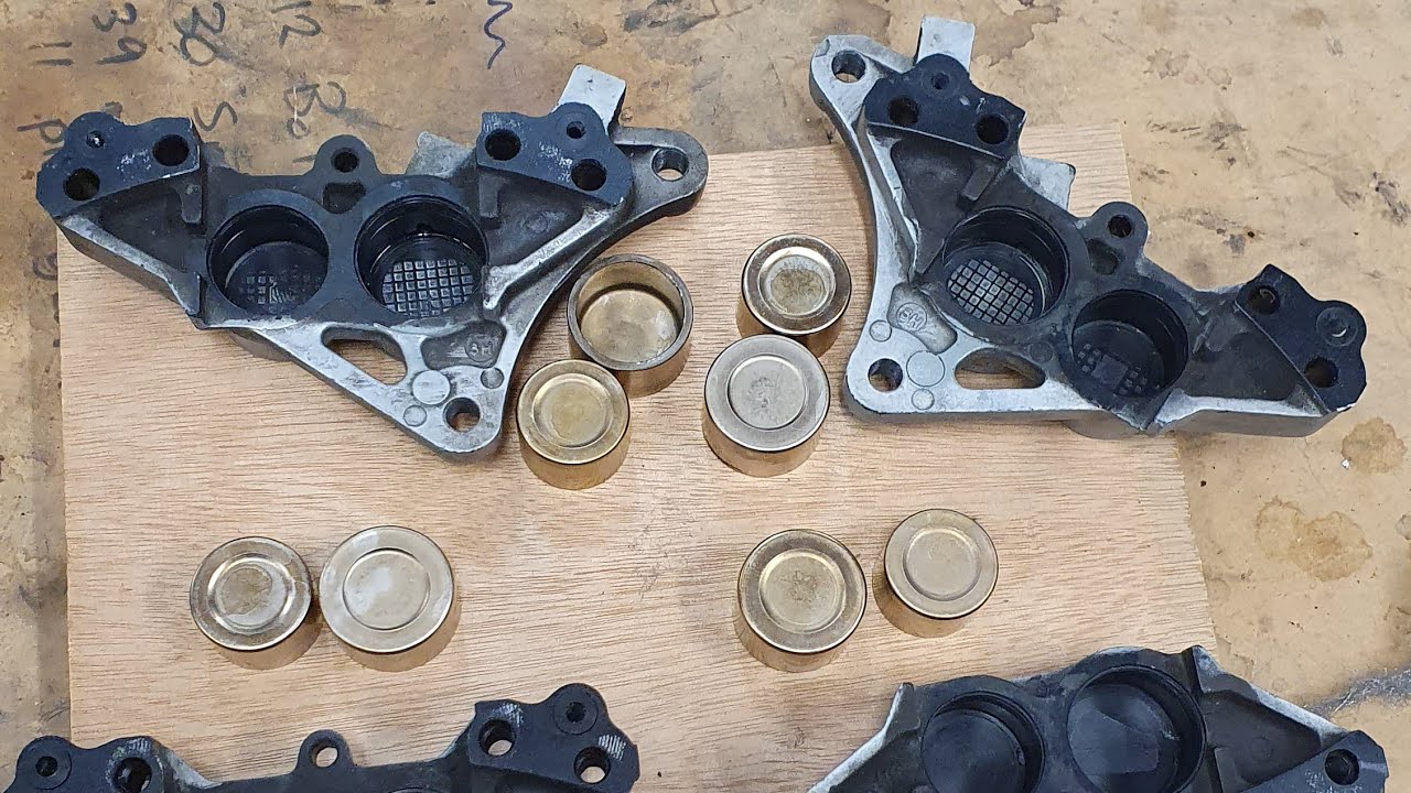 Removing motorcycle brake caliper pistons Easy Trick YouTube