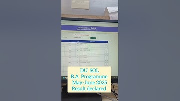 SOL B.A Programme Result Declared May-June 2025 😀 #shorts #dusol #solresult #duresult
