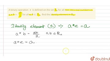 A binary operation `**` is defined on the set `RR_(0)` for all non- zero real numbers as `a**b=(ab)/